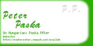 peter paska business card
