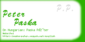 peter paska business card